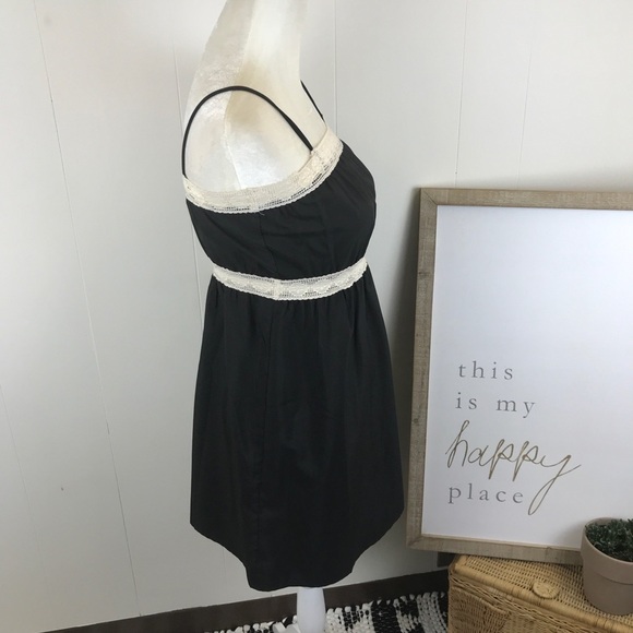 Roxy black dress cream lace trim Small - Picture 5 of 8